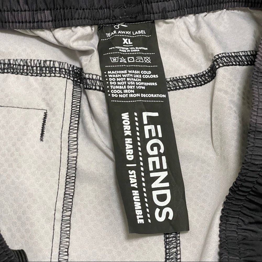 Legends Shorts Training Black Camouflage Camo Size XL Drawstring 7” Inseam - Picture 4 of 8